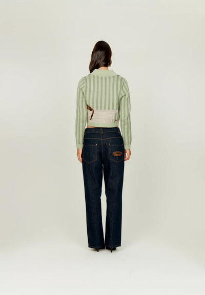 The Sleepy Cat Cardigan - Green Multi