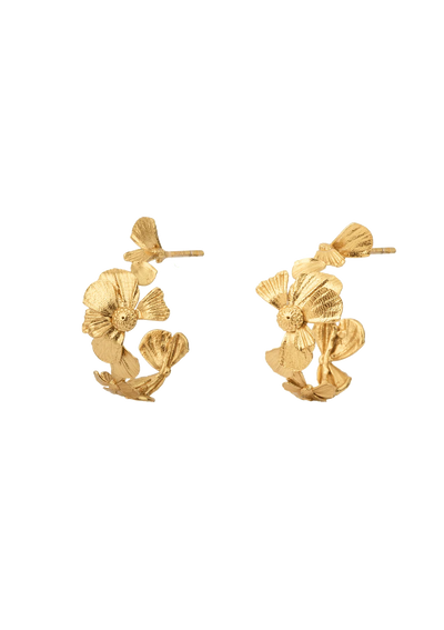 Wildflower Gilded Hoop Earrings - Gold
