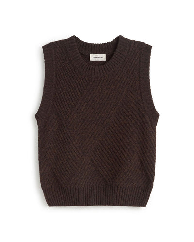 Kaia Knitted Vest - Brown