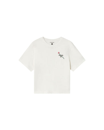 Embroidered Flor Lucia T-Shirt - White