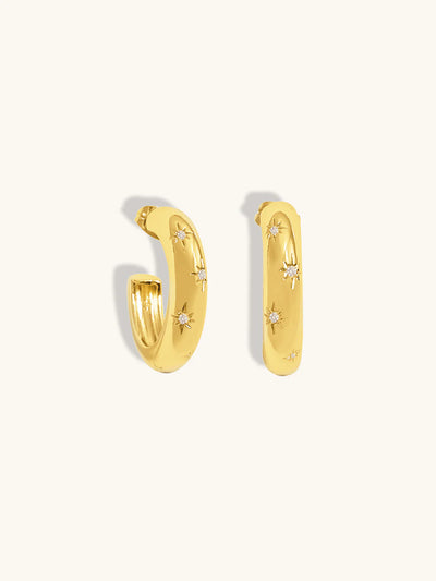 Aster Hoops - Gold Plating