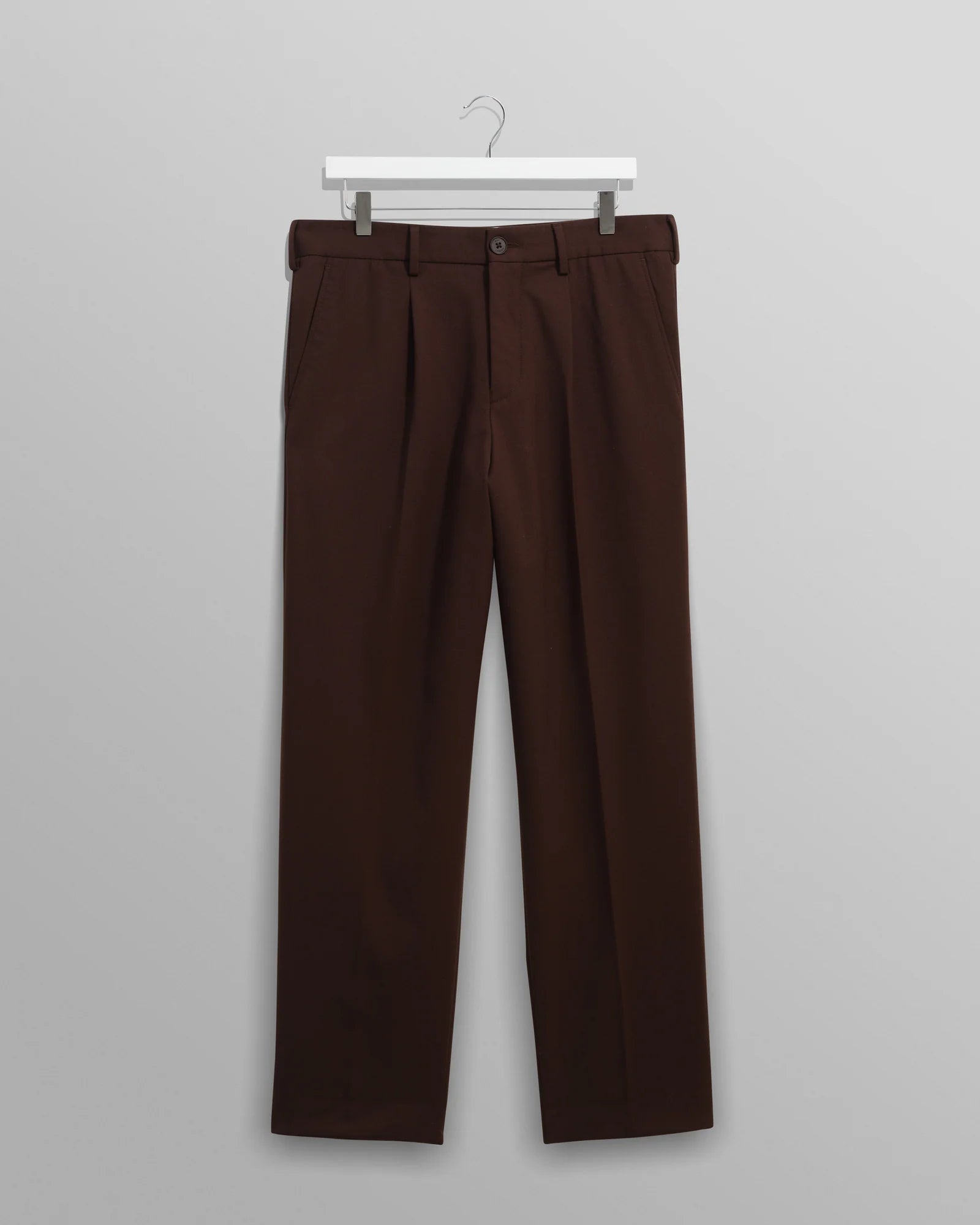Aubyn Wool Blend  Twill Trousers - Brown