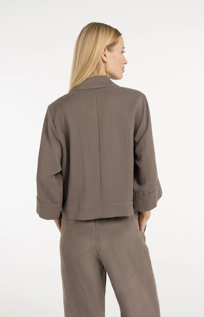 Blazer with Kimono Sleeves - Washed Brown