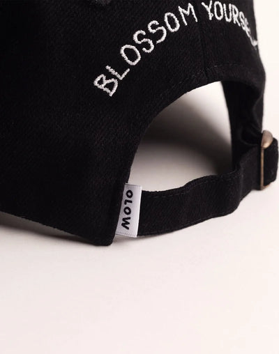 Blossom Yourself Six-Panel Cap - Black Denim