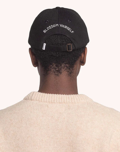 Blossom Yourself Six-Panel Cap - Black Denim