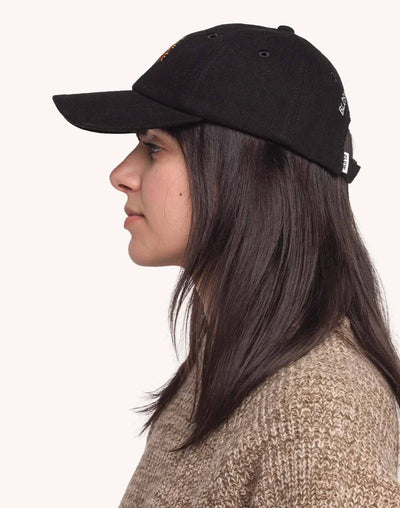 Blossom Yourself Six-Panel Cap - Black Denim