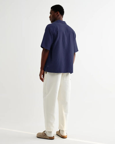 Didcot Shirt Double Weave Grid - Dark Blue
