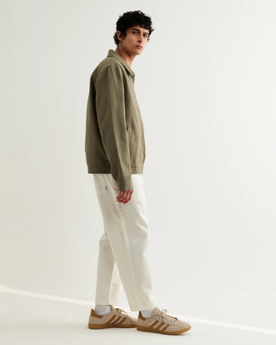Eldon Jacket Cotton Linen Crinkle - Khaki