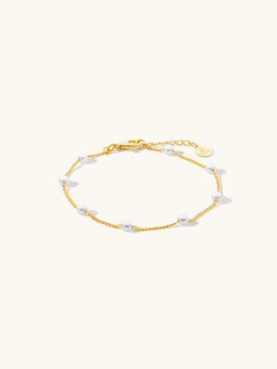 Gaia Pearl Chain Bracelet - Gold Plating/Freshwater Pearl