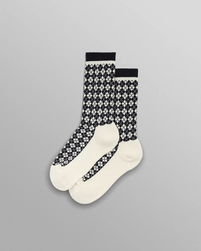 Galway Socks - Navy/Ecru