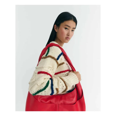 Macrame Candela Knitted Sweater - Multicolour Ecru