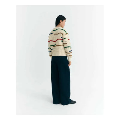 Macrame Candela Knitted Sweater - Multicolour Ecru
