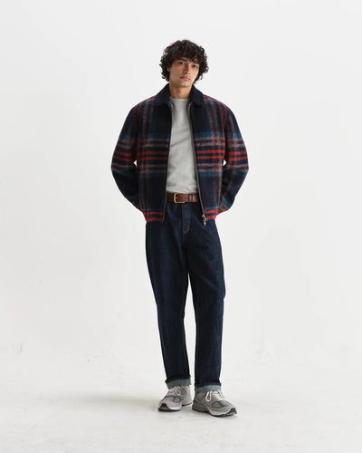 Heath Italian Wool Jacket - Navy And Multicolour Check