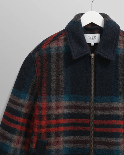 Heath Italian Wool Jacket - Navy And Multicolour Check