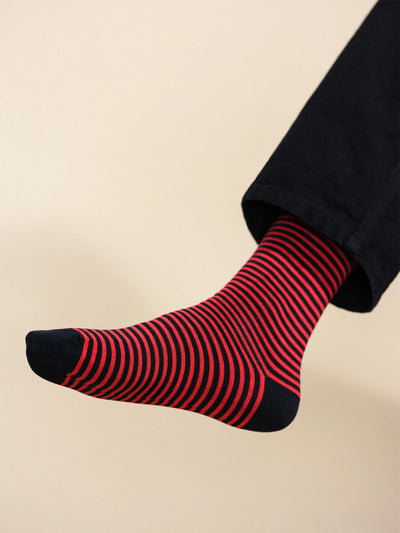 Nautical Striped Men's Crew - Navy/Red