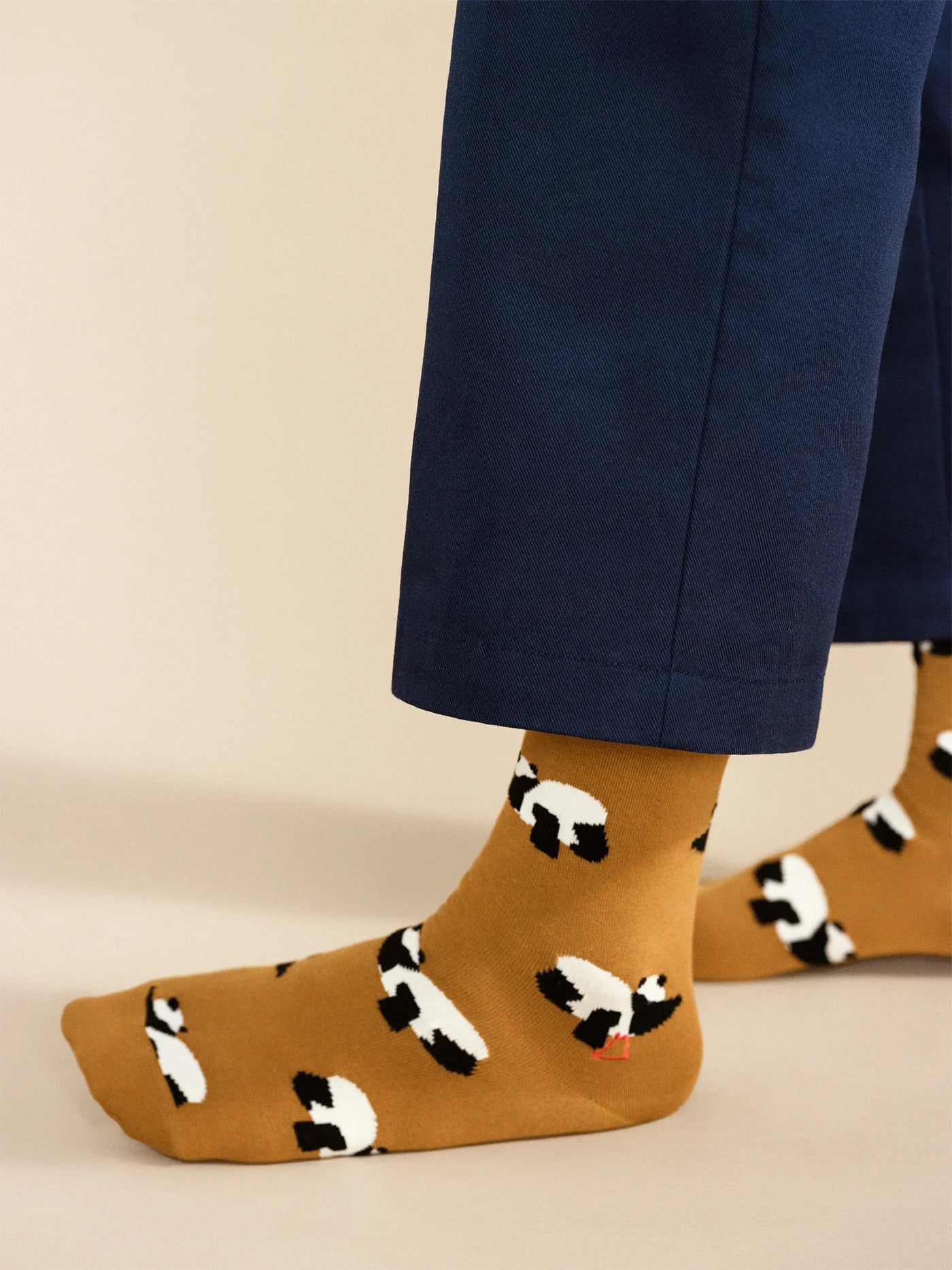 Downward Panda Men's Crew - Ochre