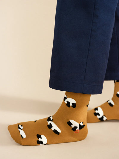 Downward Panda Men's Crew - Ochre