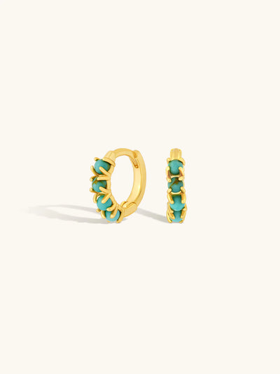 Iona Multi Turquoise Huggies - Gold Plating