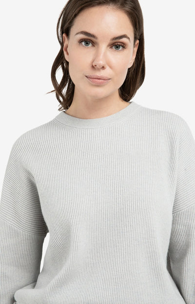 Sweater with Tie details - Vapor Blue Grey Melange
