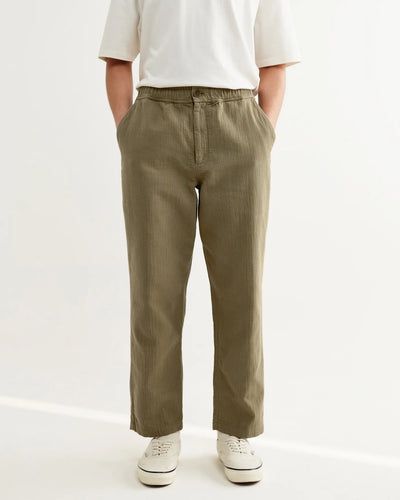 Kurt Trouser Cotton Linen Crinkle - Khaki