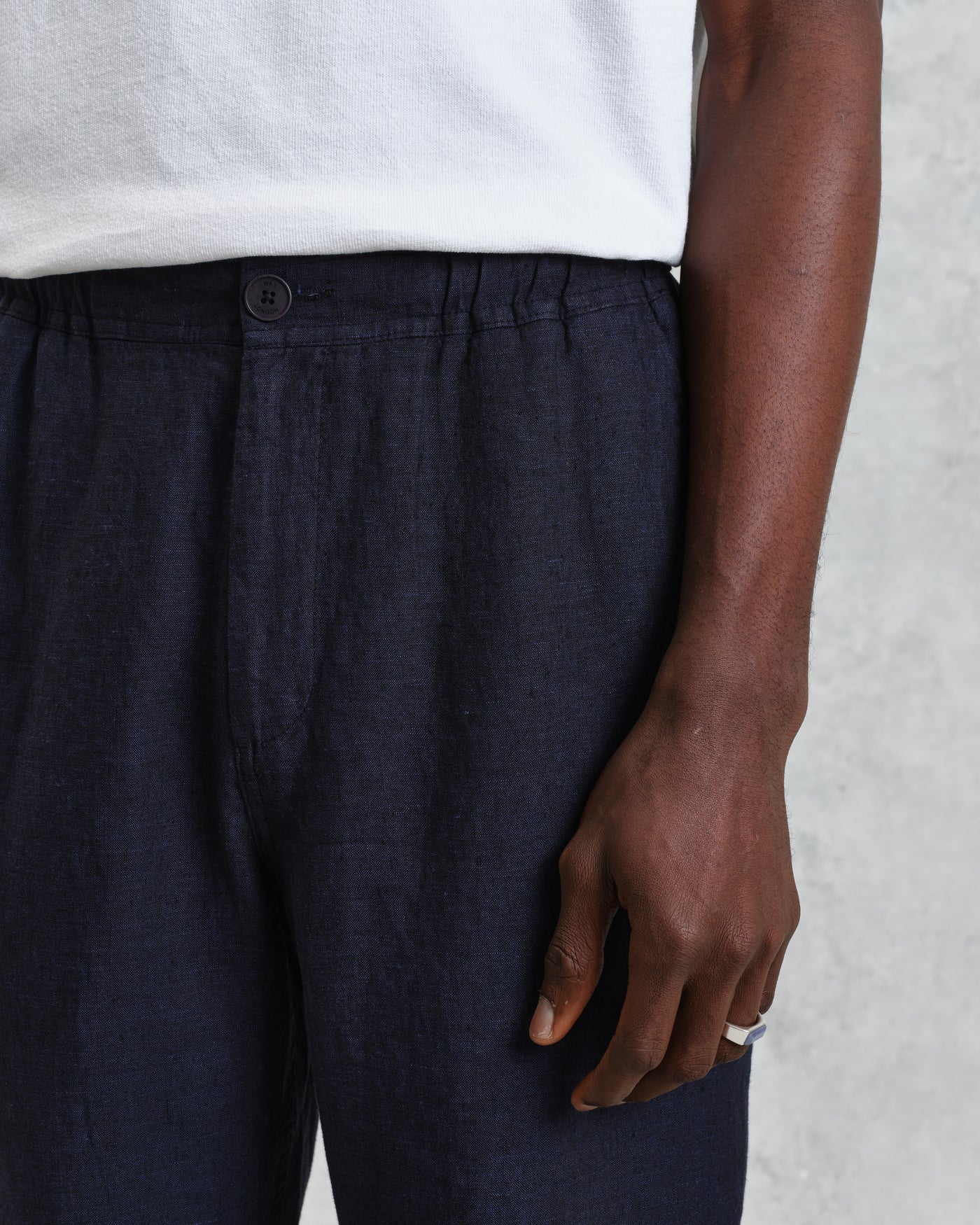 Kurt Trouser Washed Linen - Two - Tone Navy