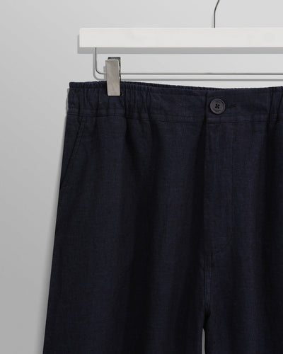 Kurt Trouser Washed Linen - Two - Tone Navy