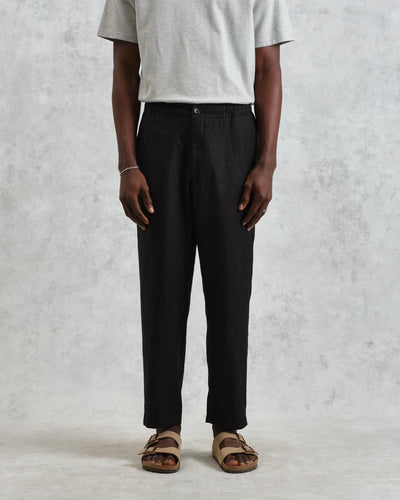 Kurt Trouser Washed Linen - Black