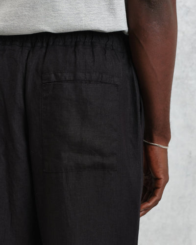Kurt Trouser Washed Linen - Black