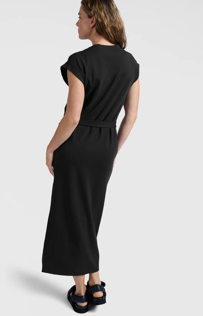 V - Neck T-Shirt Dress - Washed Black