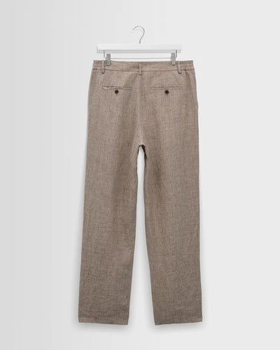 Malham Linen Trousers - Natural / Brown Stripes