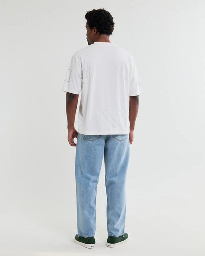Milton Tee Cotton Shapes Embroidered - Ecru