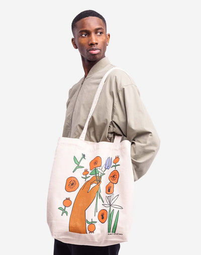 Poppies Tote Bag - Natural Ecru