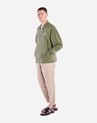 Manso Zipped Sweatshirt - Olive Green