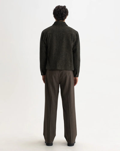 Osier Jacket Brushed Herringbone - Brown / Black