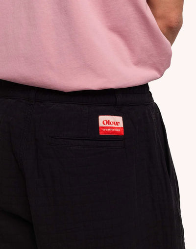 Plaid Cargeot Trousers - Black