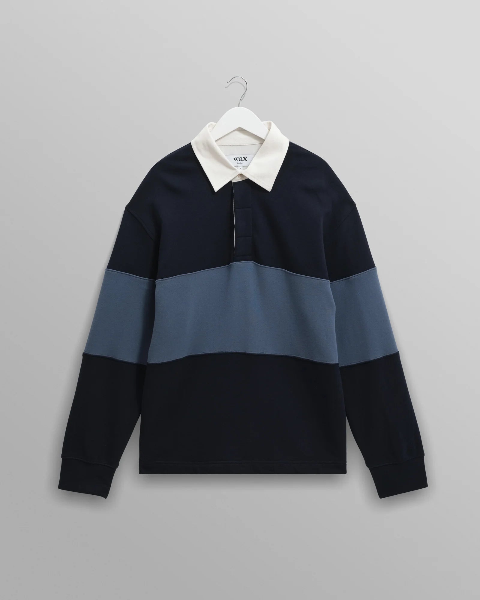 Rowhill Panelled Loopback Rugby Shirt - Blue/Navy