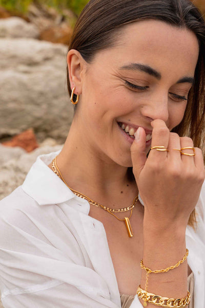 Olivia Oval Hoops - Gold Plating