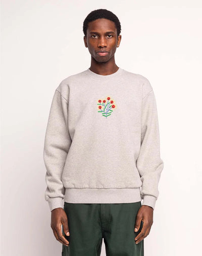 Happy Flower Sweatshirt - Grey Marl