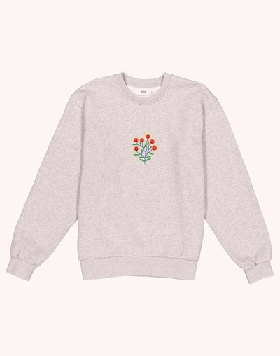 Happy Flower Sweatshirt - Grey Marl