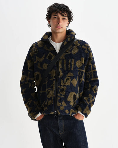 Tate Fleece - Paisley Black/Brown