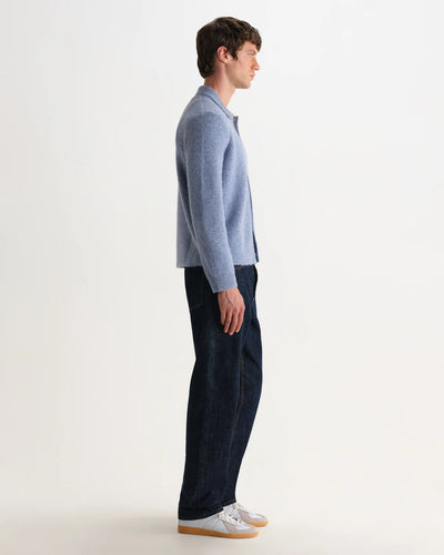 Tristan L/S Polo Fluffy Wool Blend - Pale Blue