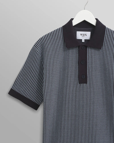 Turiin Polo - Navy Ladder Stripe