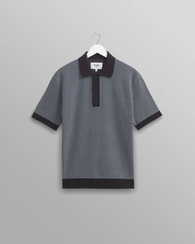 Turiin Polo - Navy Ladder Stripe
