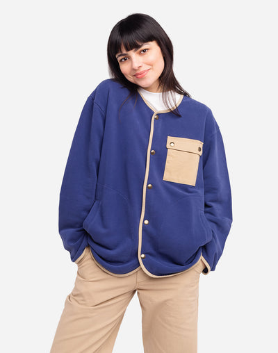 Okina Buttondown Sweatshirt - Ultramarine Blue