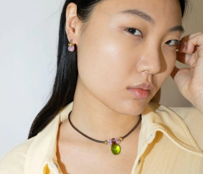 Buoy Earrings - Gold/Pink