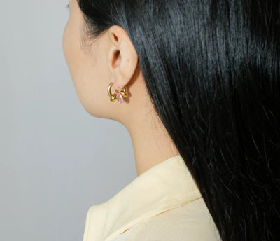 Buoy Earrings - Gold/Pink