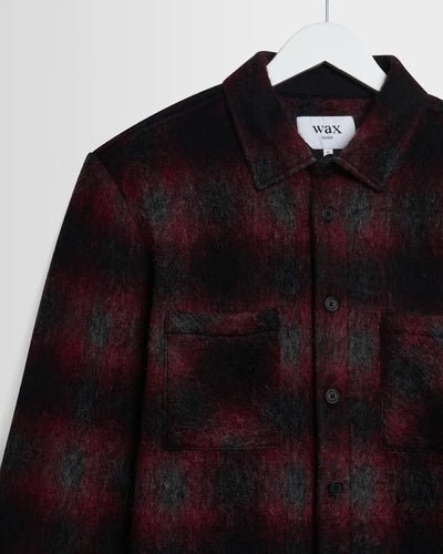 Whiting Overshirt - Elm Wool Blend Red/Black Check