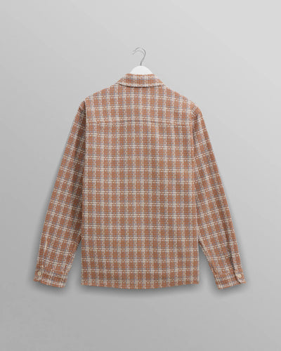 Whiting Overshirt - Tan and Multicolour Ladder Check