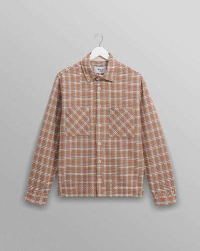 Whiting Overshirt - Tan and Multicolour Ladder Check