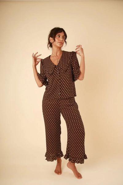 Selene Polka Dot Set - Brown